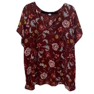 Old Navy Relaxed Blouse with Floral Design